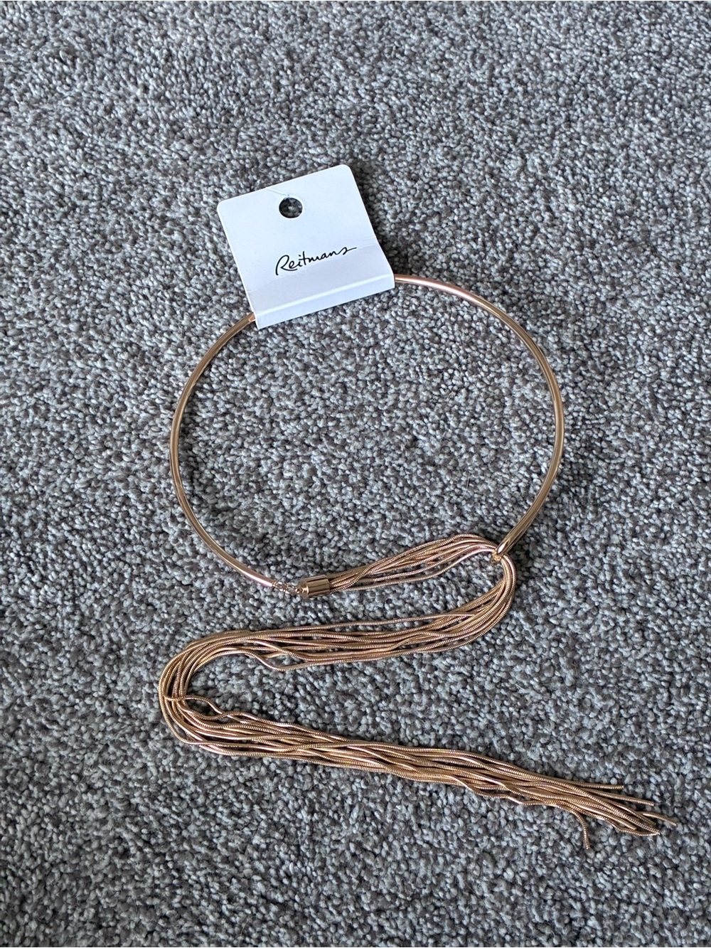 Reitmans Gold Tassel Collar Necklace